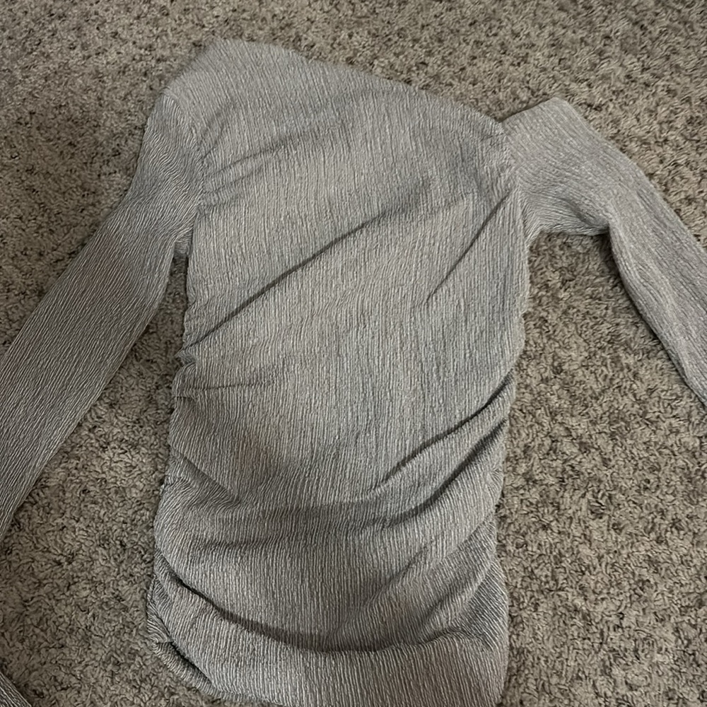Zara Gray Ribbed Ruched Set - Picture 4 of 7